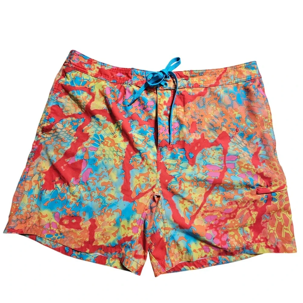 Huk Mens Kryptek Geskura Camo Board Shorts 38 Beach Swimwear Resort Coastal